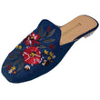 Golden Step Ladies Embroidery Slippers (Prussian Blue)