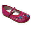 Golden Step Girl's Embroidered Shoes (Rose Red)