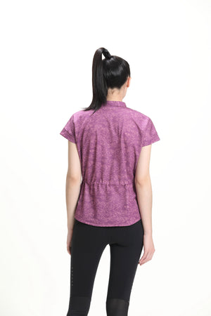 Purple Printed Drawstring Top