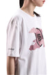 White T shirt with pink print