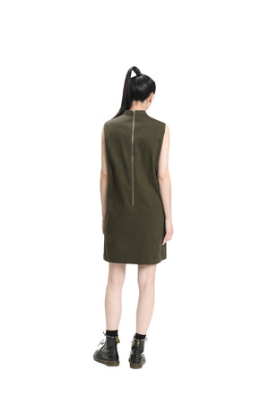 Military green Sleeveless Loose Cheongsam