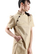 Khaki Puff Sleeve Cheongsam