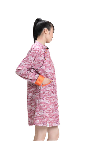 Pink Long Sleeve Loose Cheongsam