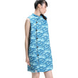 Blue Sleeveless Loose Cheongsam