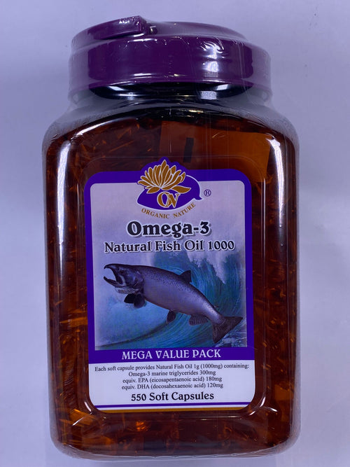 Omega-3 Natural Fish Oil (550 capsules /1000mg)