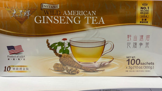Instant Wild American Ginseng Tea (100 packs)