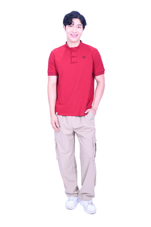 CYPHERHOOD Chinese Polo Shirt Maroon