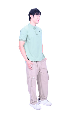 CYPHERHOOD Chinese Polo Shirt Moss Green