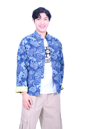 Line & Curve Men's Cotton Jersey Tang Jacket Dark blue