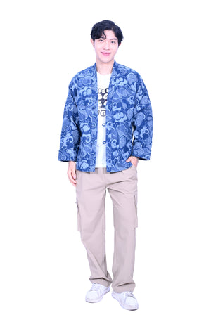 Line & Curve Men's Denim V Neck Jacket