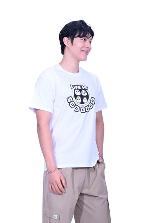 Line & Curve Men's Cotton Short Sleeve T-Shirt-White
