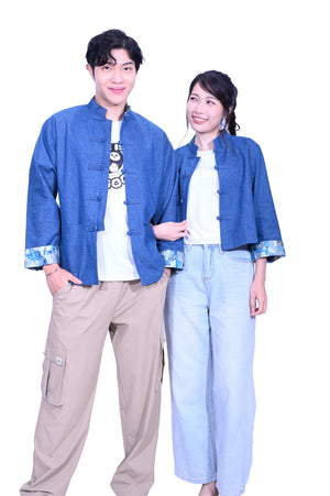 Line & Curve Men's Cotton Jersey Tang Jacket Mid Blue