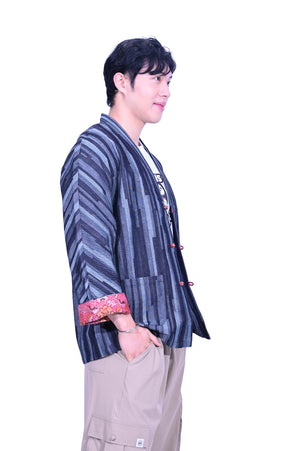 Line & Curve Unisex Denim Tang Jacket Black