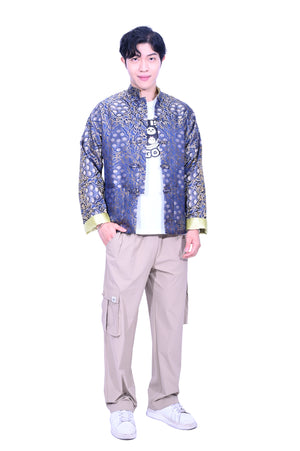 Line & Curve Men's Cotton Jersey Tang Jacket Royal Blue