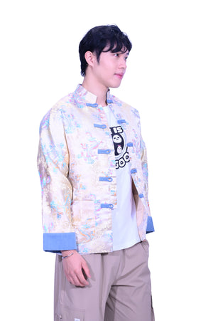 Line & Curve Men's Cotton Jersey Tang Jacket Yellow