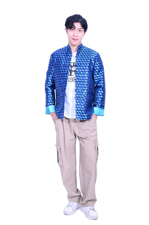 Line & Curve Men's Tang Jacket Blue Cube