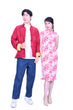 Mandarin Square Silk Reversible Jacket Burgundy/Yellow