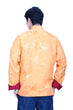 Mandarin Square Silk Reversible Jacket Burgundy/Yellow
