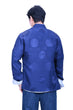 Mandarin Square Silk Revisible Tang Jacket Grey/Navy