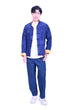 Mandarin Square Silk Revisible Jacket Blue/Yellow