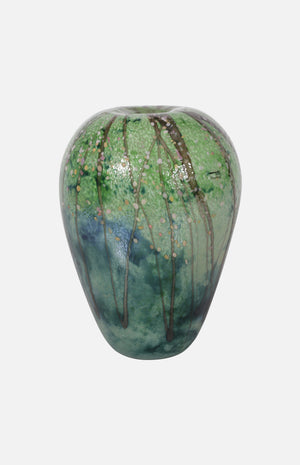 One of Four Seasons Glass Vase (Spring Cherry Blossom)*Green