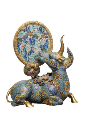 Cloisonne Rhinoceros(Without Wooden Stand)