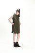 Military green Sleeveless Loose Cheongsam