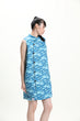 Blue Sleeveless Loose Cheongsam