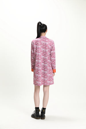 Pink Long Sleeve Loose Cheongsam