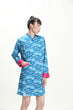 Blue Long Sleeve Loose Cheongsam